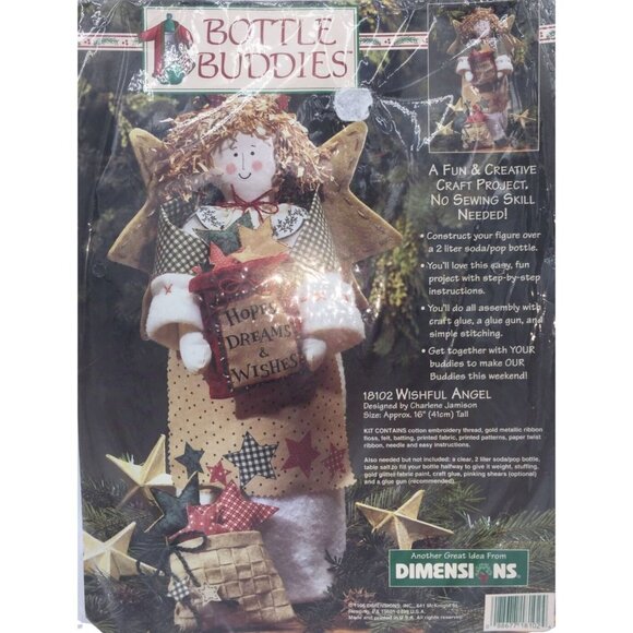 Wishful Angel 18102 Bottle Buddies Christmas Craft Project Dimensions 1996 - Picture 1 of 8